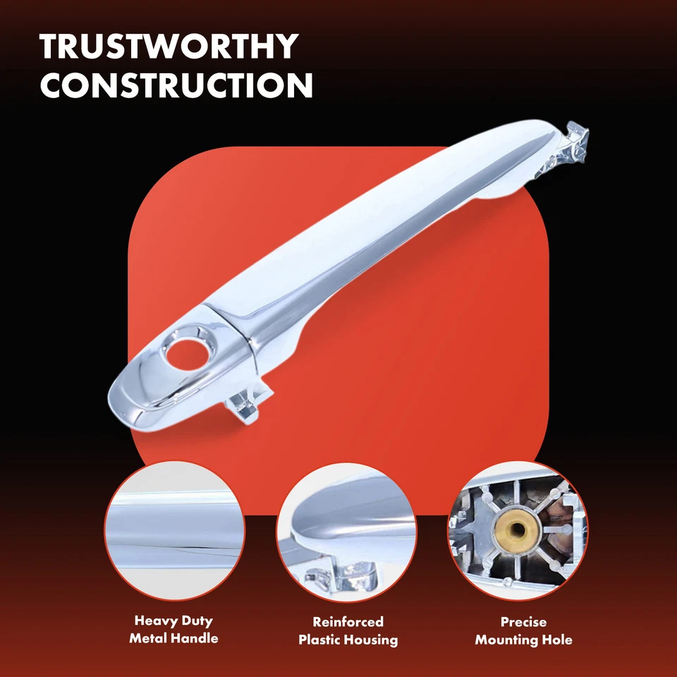 Manija de puerta exterior totalmente metálica versión Pro 4 piezas para Toyota Camry delantera y trasera Foto 4 de 4