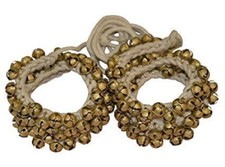 Classical Kathak Brass Ghungroo 50  50 White Cotton String Ankle Bells