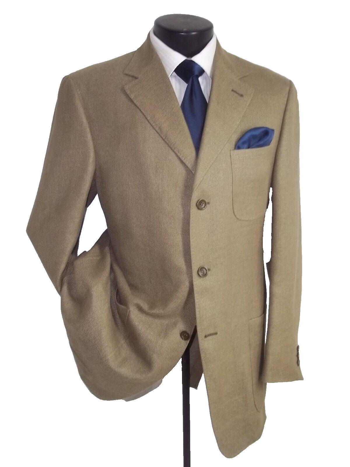 @* Canali, Solid Beige 3Button Patch Pockets Wool… - image 2