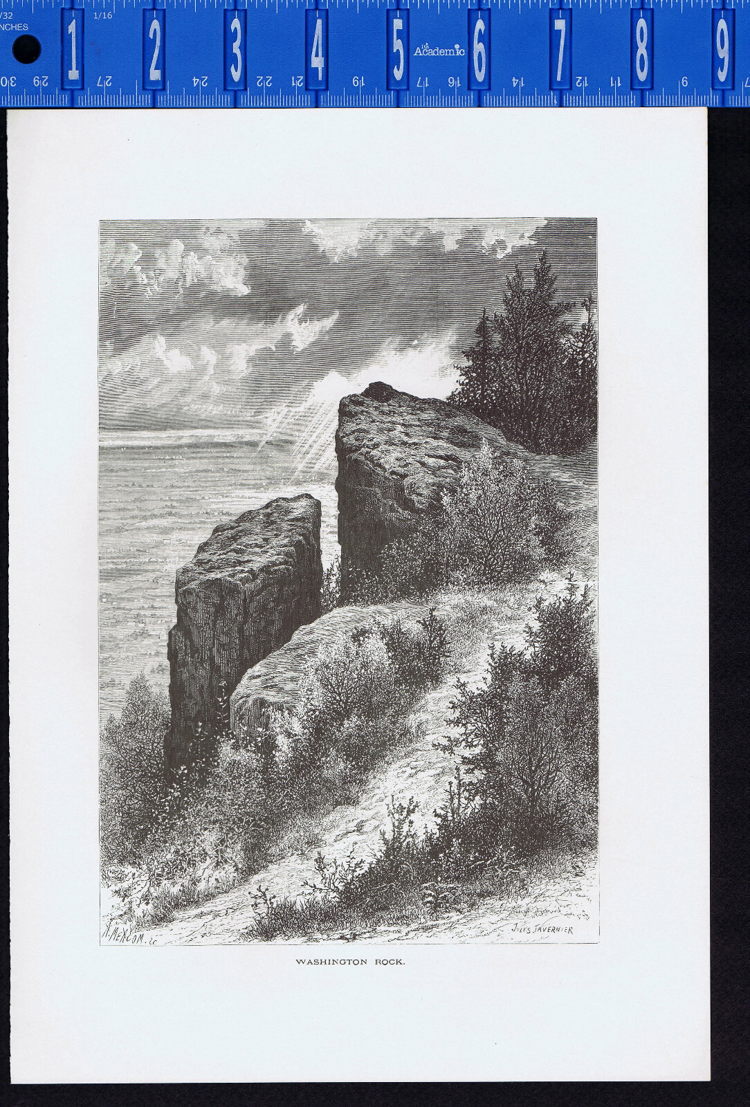Washington Rock, in 1874. Rock formation in Watchung Mountains, Green ...