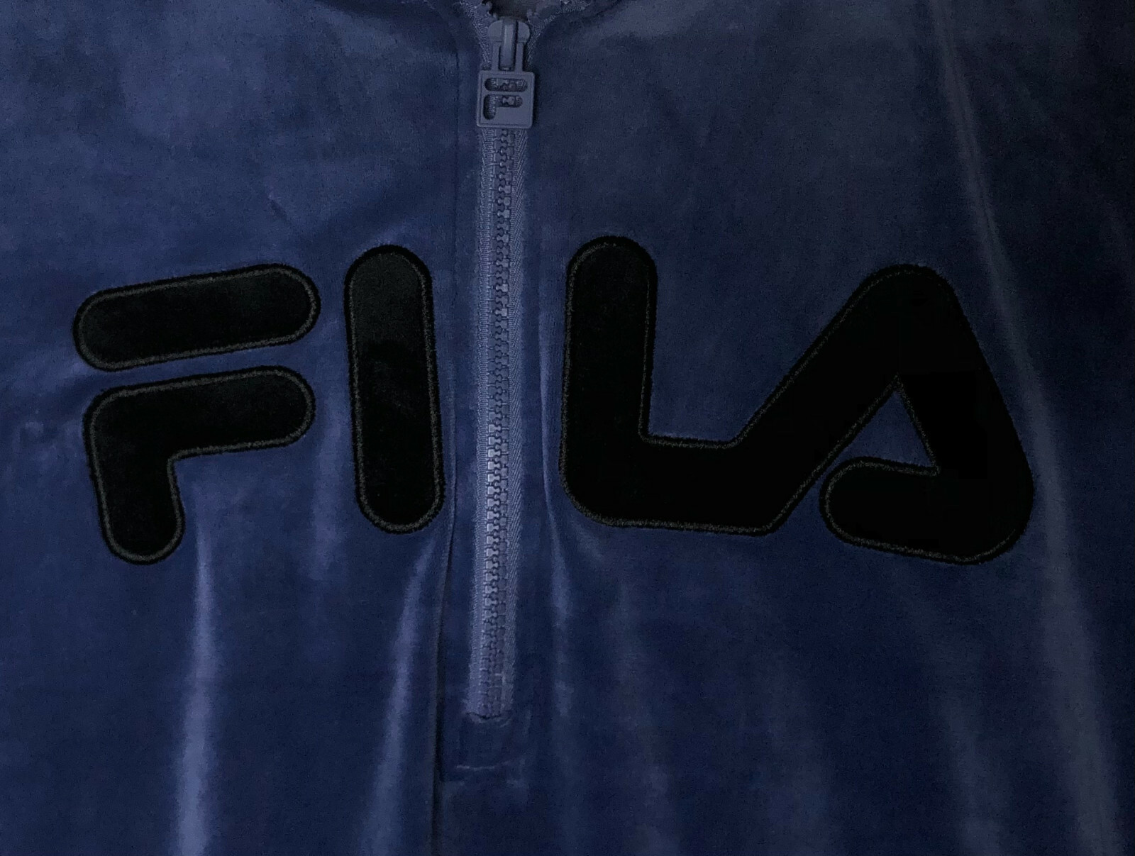 FILA VELOUR donna mirtillo 1 4 zip pullover con cappuccio giacca pista tg L