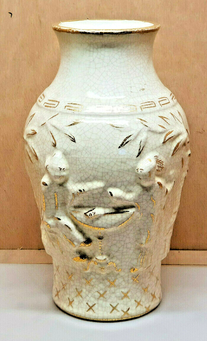Emaux de Longwy Rare Grand Vase Joueur de Carte H 31 cm emaux craquelé Emaux de Longwy Rare Grand Vase Joueur de Carte H 31 cm emaux craquelé