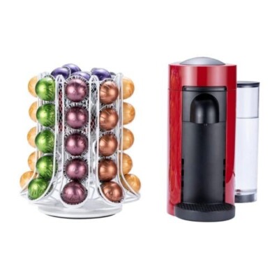 Kaffeepadhalter, Aufbewahrung mit eleganten weißen 360 leisen Rollen 40 Pods Kapazität
