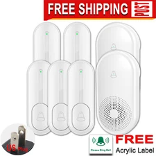 2 receivers for 2 rooms, wireless doorbells,5 call buttons for vistors/elderly