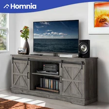 Rustic TV Stand for 65 Inch TVs Console with Sliding Doors Entertainment Center