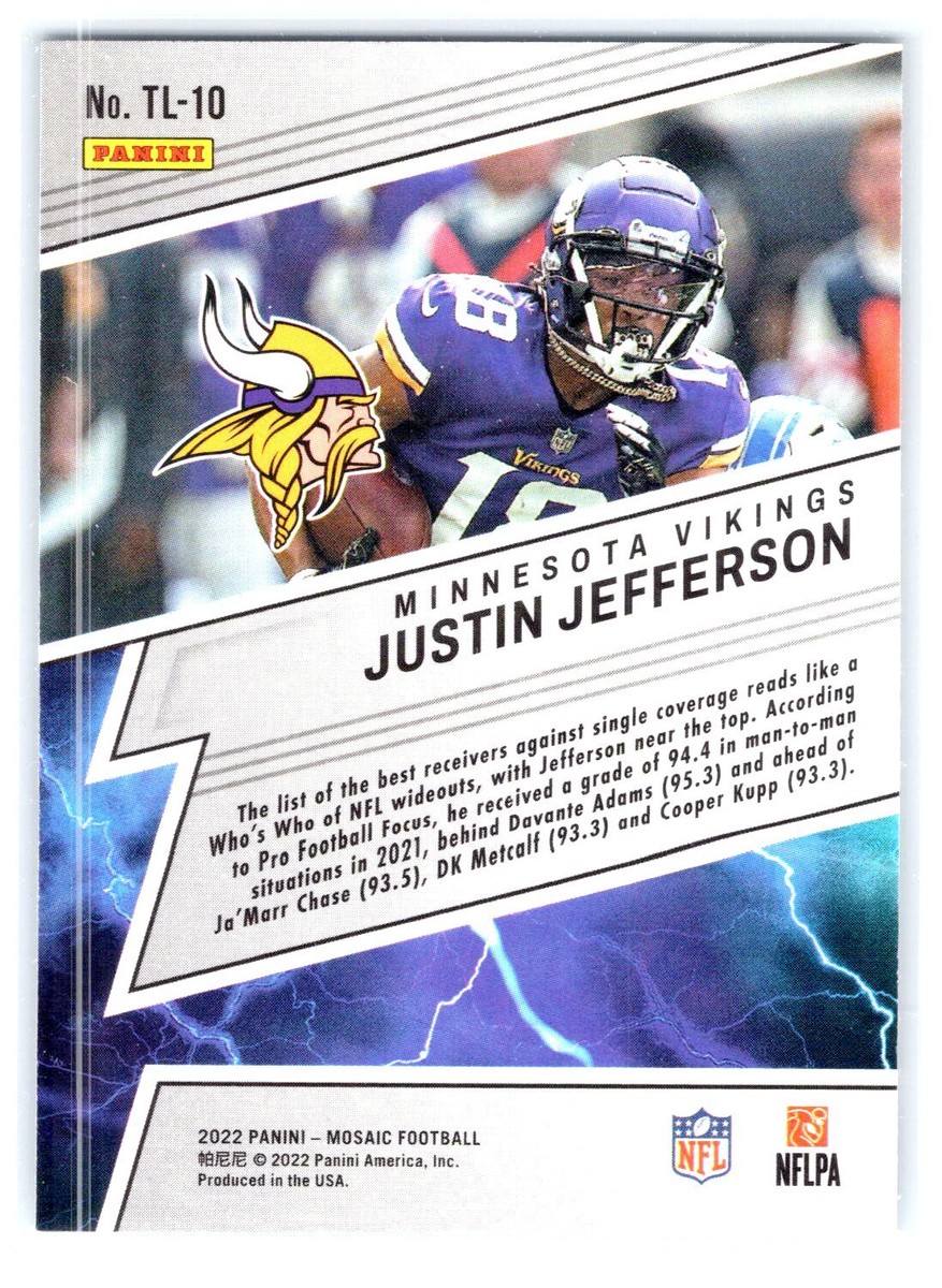 2022 Panini Mosaic Football #TL-10 Justin Jefferson Thunder Lane