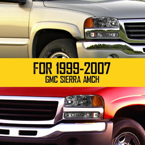 Fit 1999-2006 GMC Sierra 1500 2500 Chrome Headlights+Bumper Signal Lamps 99-06 - Zdjęcie 12 z 15