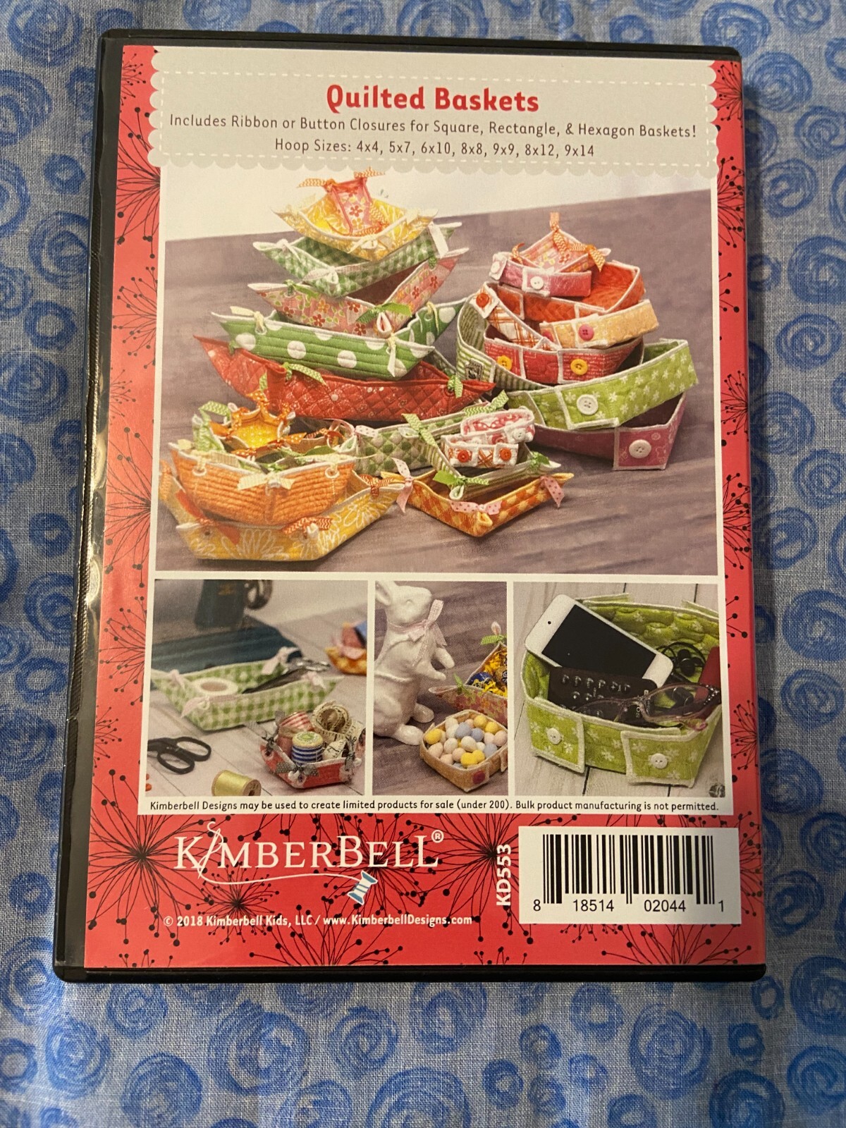 Kimberbell Quilted Baskets Machine Embroidery Design CD, Includes 5