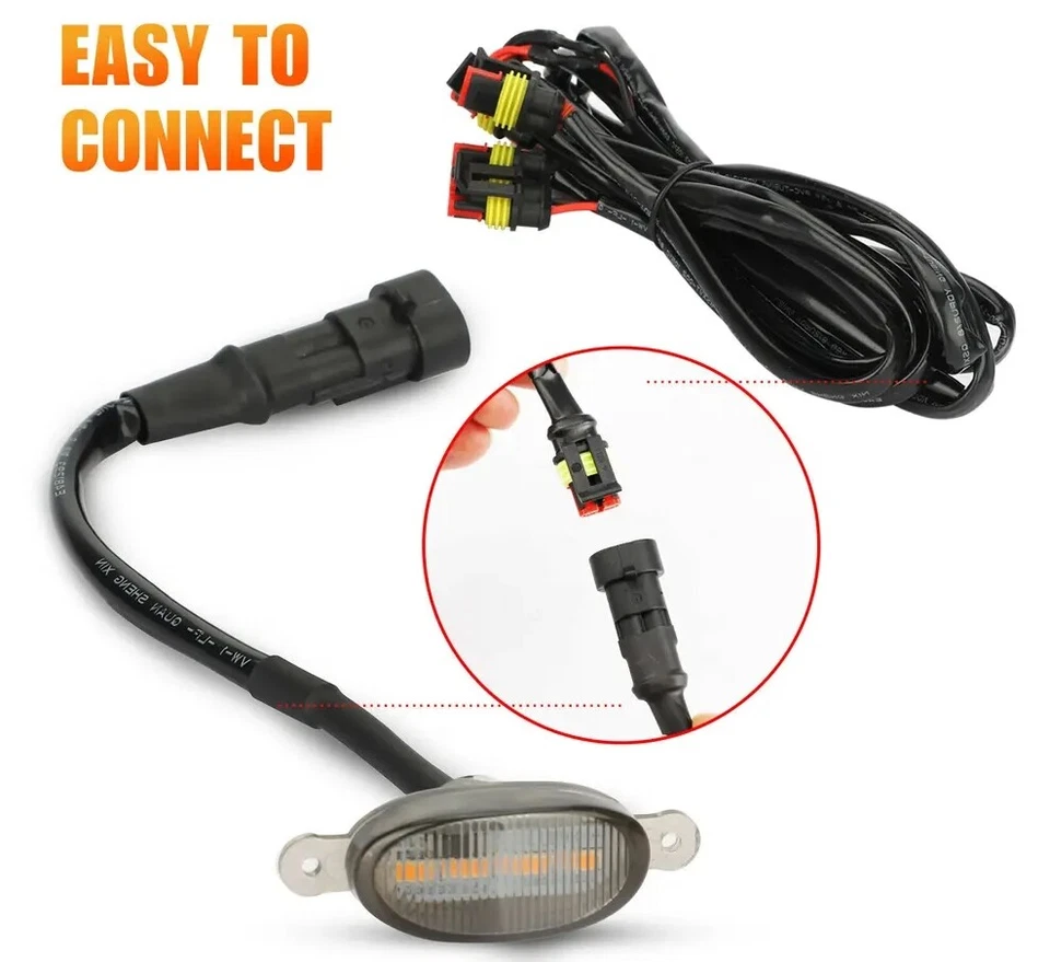 Universal LED Front Grille Lights Amber Lighting For Raptor Style Car Grid Decor - Image 4 of 4