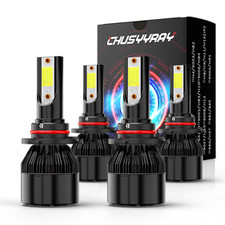 9005 9006 LED Headlights Kit Combo Bulbs 6500K High Low Beam Super White Bright