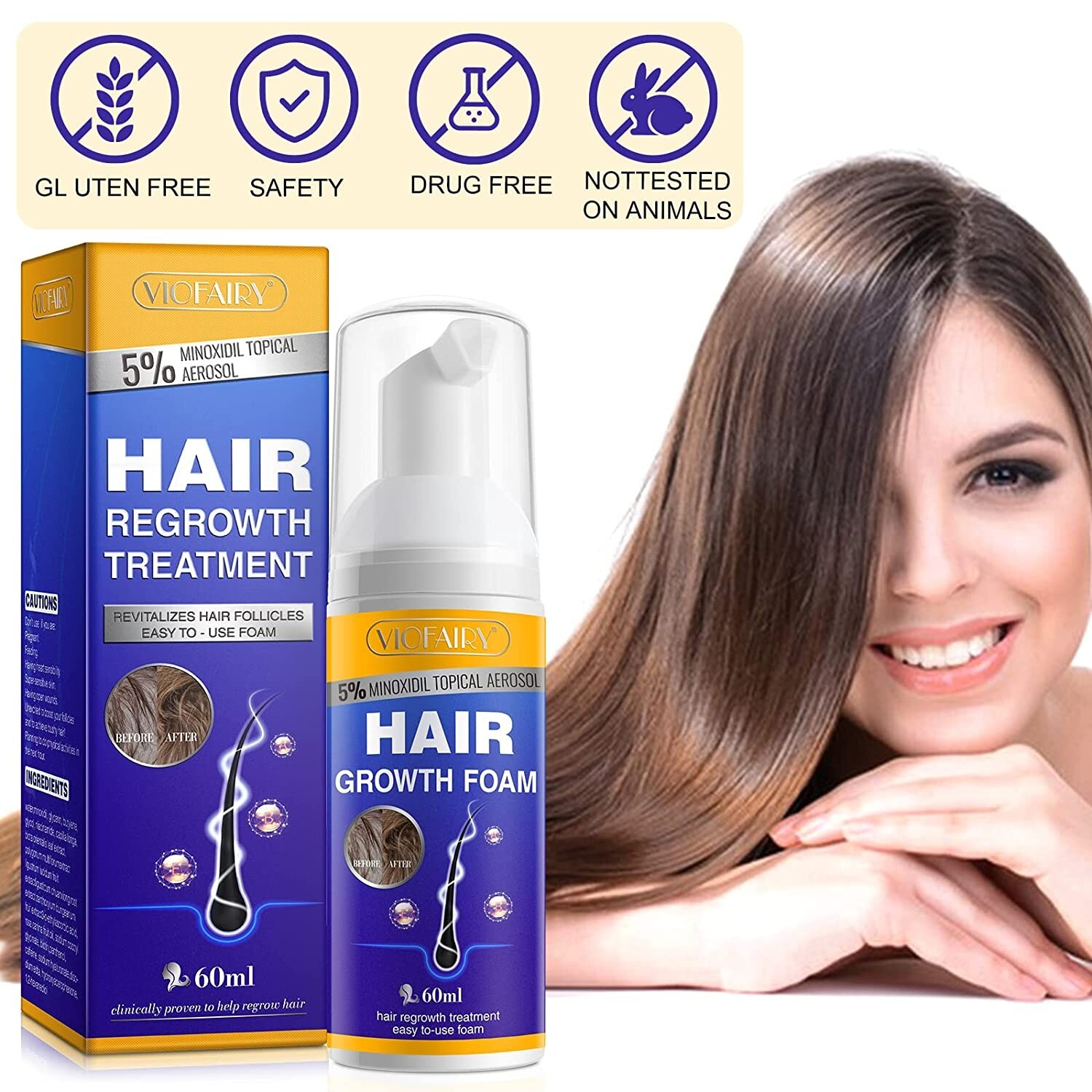 Viofairy Hair Growth Treatment Hair Growth Foam 60ml EXP 2/25/26 NEW eBay