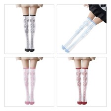 Thigh High Stockings Candy Color for Cross Bow Printed Over Knee S