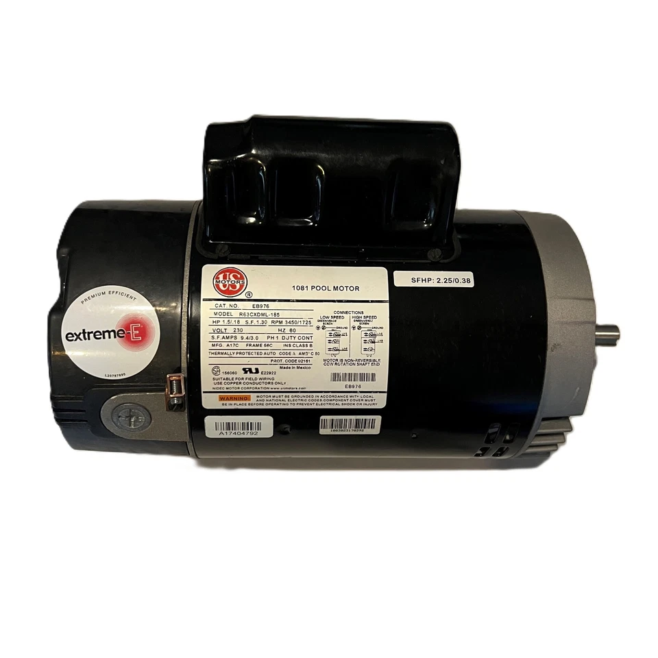 US Motors EB976 1.5 HP Pool and Spa Pump Motor - Image 3 of 3
