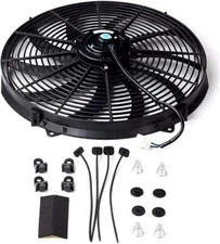 BLACKHORSE-RACING 16" 16 inch Electric Radiator Fan High 3000 + CFM Thermostat W