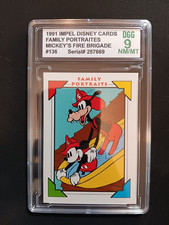 1991 IMPEL DISNEY MICKEY'S FIRE BRIGAD #136 FAMILY PORTRAITES DGG GRADED 9 NM/MT
