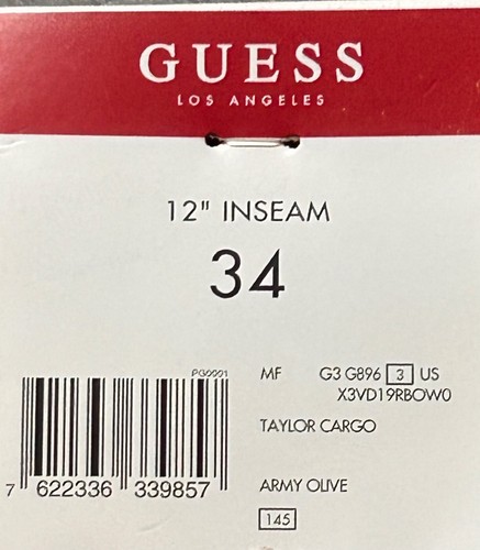 GUESS Shorts Men Size 34 Green Cargo Belted Flap Pockets 0355 NEW - Picture 6 of 11