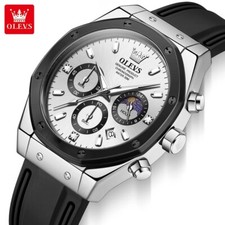 OLEVS Waterproof Quartz Luminous Watch Men Business Luxury Date Men's Strap