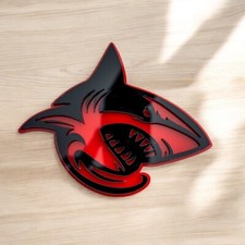2pcs Shark Emblem Badges Car Truck Fender Angry Aggressive Racing Style Decal 2pcs Shark Emblem Badges Car Truck Fender Angry Aggressive Racing Style Decal
