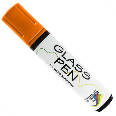 Glass Pen Liquid Paint Marker: Glass Writing Pens Erasable Ink - 15mm Tip Orange