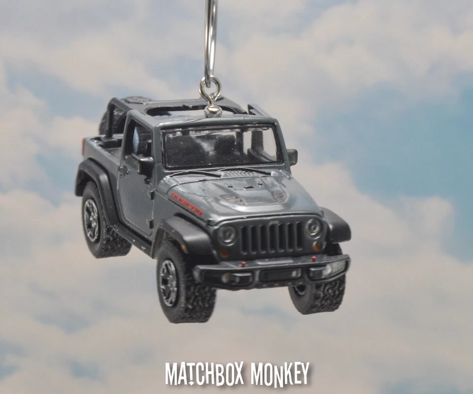 Jeep Wrangler Rubicon X Unlimited 2014 gris techo abierto adorno de Navidad adorno Foto 4 de 4