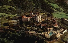 CA. 1960s oversize Hearst Castle San Simeon Vintage California Aerial Postcard