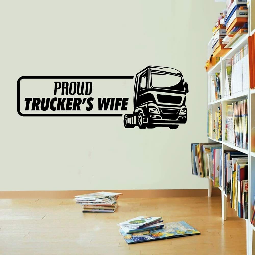 Trucker Wife Vinyl Wall Decal Truck Quote Home Decor Art Sticker