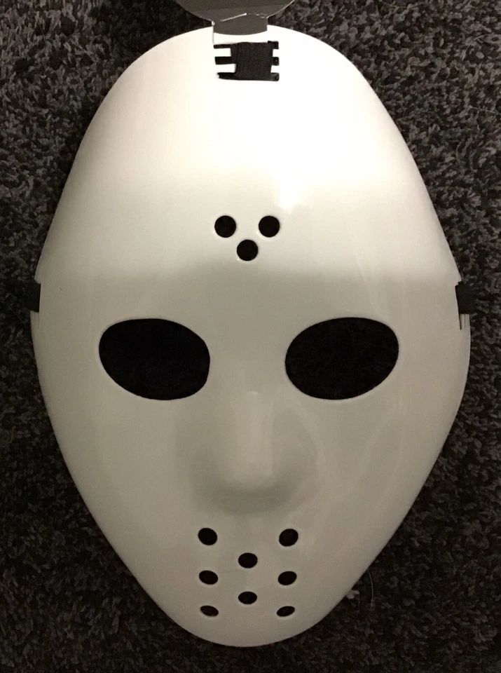 NWT~Hockey Mask ~Jason~White Plastic~Costume Accessory~Teen /Adult~👀 - Image 2 of 3