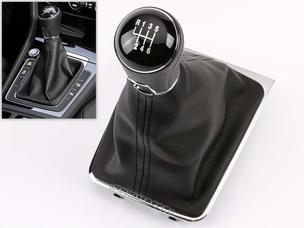 Pommeau De Levier Vitesse Passat B6 2005-2012 - 6 Vitesses - Cuir Synthétique - Chromé