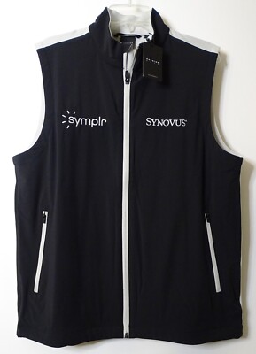 New Dunning Golf Men s Wind Pro Vest Sz M Fleece Lined Black Symplr Synovus