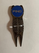 Crosshairs Divot Tool  1" Karsten PING Flat Coin Style Golf Marker - A Beauty 