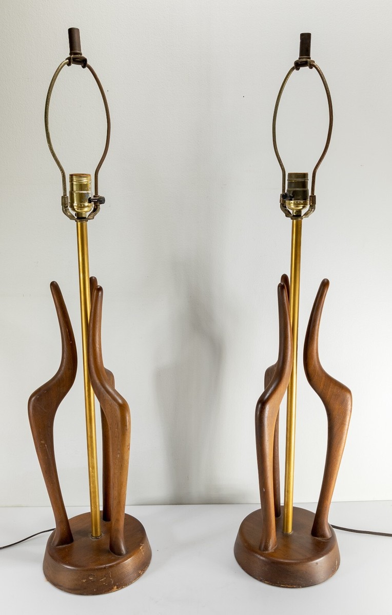 Mid-Century Pair Danish Modern Adrian Pearsall Style Walnut Wood