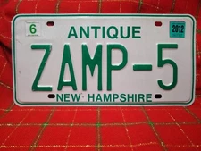 NH Antique Vanity License Plate Zamp 5 Five Or The Amplify 