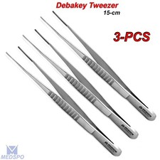 Surgical DeBakey Forceps Atraumatic Tweezers Vascular Medical Thumb Tissue Set