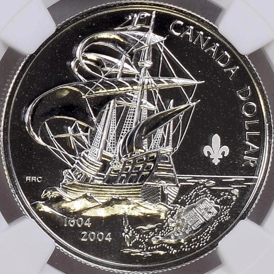 CANADA. 2004, 1 Dollar, Silver - NGC MS69 - Top Pop 🥇 Fleur-de-lis Privy RARE - Image 3 of 4