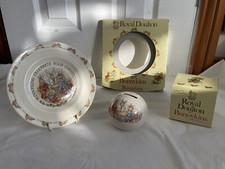 Bunnykins Christening Set - Money Box & Plate - Royal Doulton Written On Box