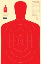 B27-E Silhouette Targets 50 Red Silhouette - Pistol Rifle Range B-27E Qty:50