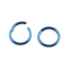 18G 16G 14G Blue Color HINGED Segment Nose Ring Septum Clicker Daith Hoop