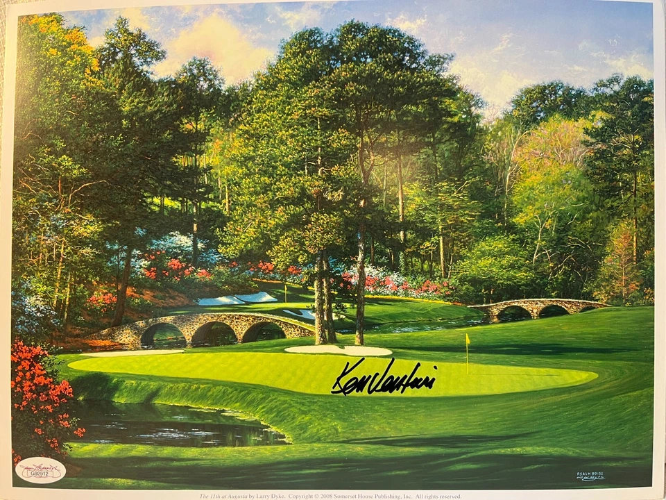 Подписанная литография для гольфа Ken Venturi 11th Hole @ Augusta Masters Larry Dyke JSA - Изображение 2 из 4