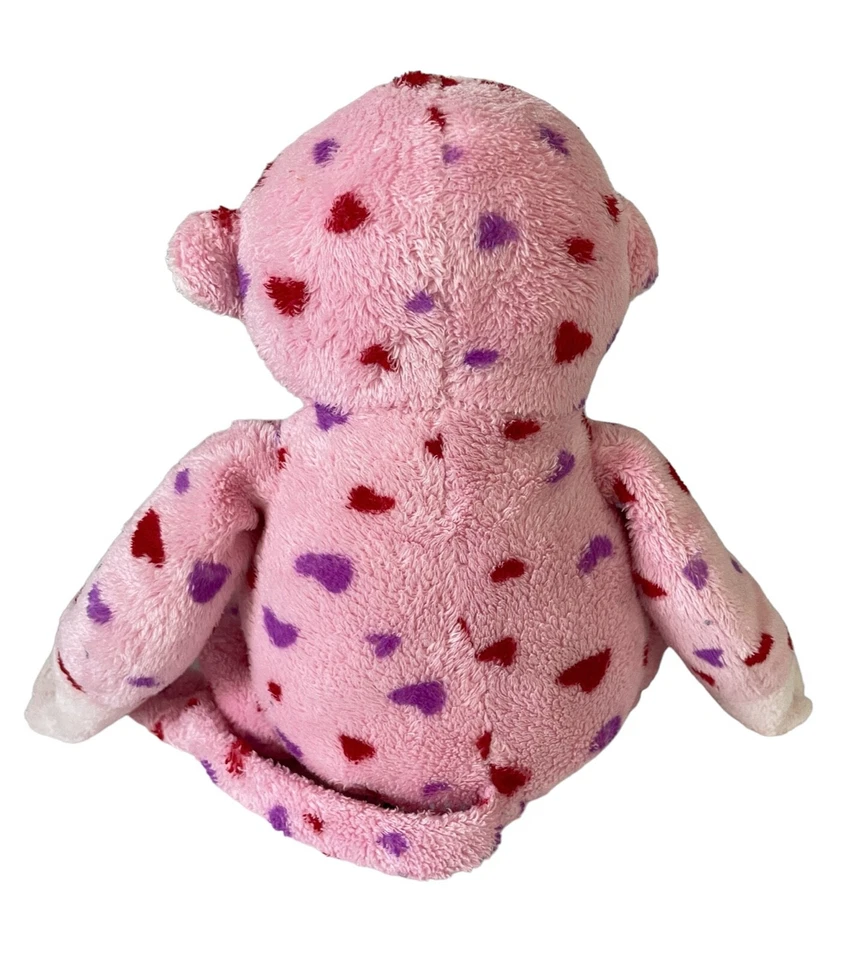 GANZ Webkinz  Plush Love Monkey  11"  Stuffed Pink Red & Purple Hearts No Code - Image 3 of 4