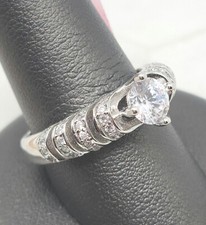 Women Genuine Solid 925 Sterling Silver Round Solitaire Strong CZ Promise Ring