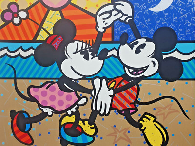 Romero Britto Mickey Mouse's Greatest Love POPART Handsigniert Maus Disney Ed.