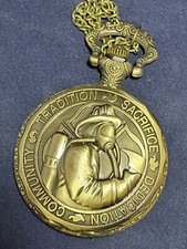 Vintage / Retro Fire Fighter Analog Quartz Pocket Watch With Chain - NEW