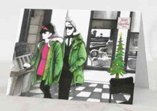 Christmas Card 18.2cm x11.7cm our tune mod couple play their tuneTwo I's Café wi