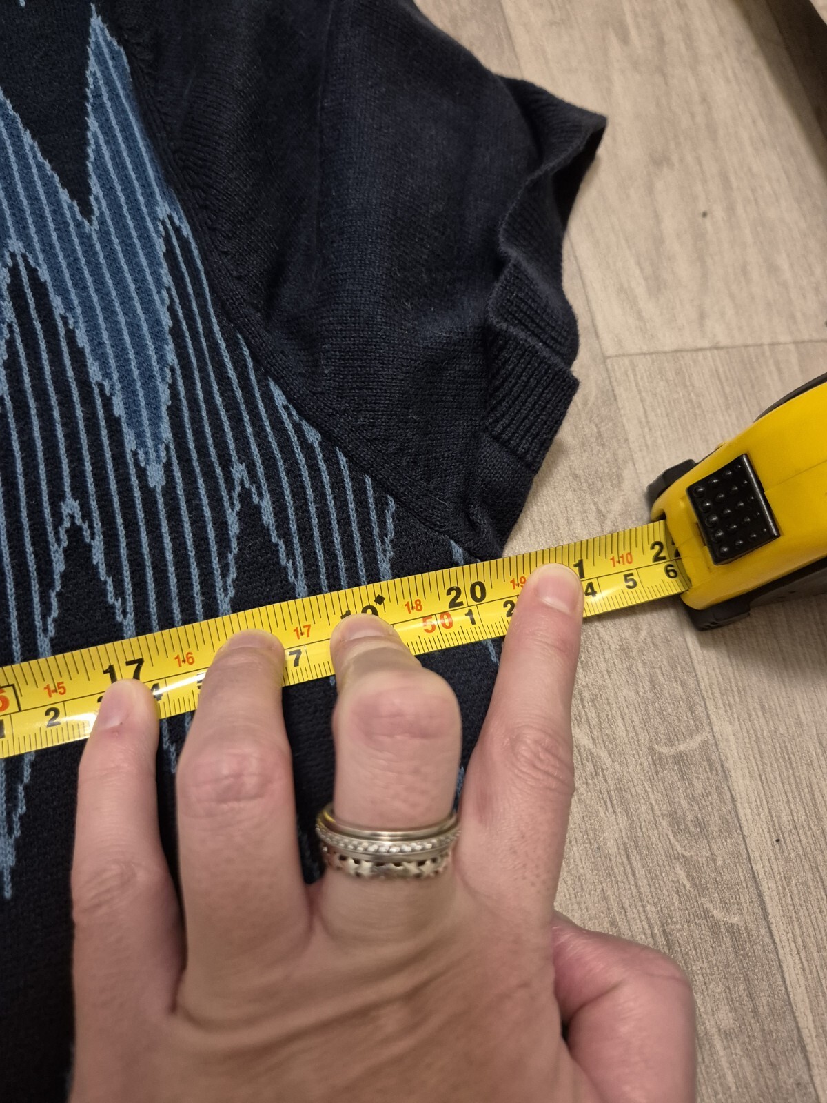 Pretty Green navy zigzag pattern thick Cotton Sho… - image 7