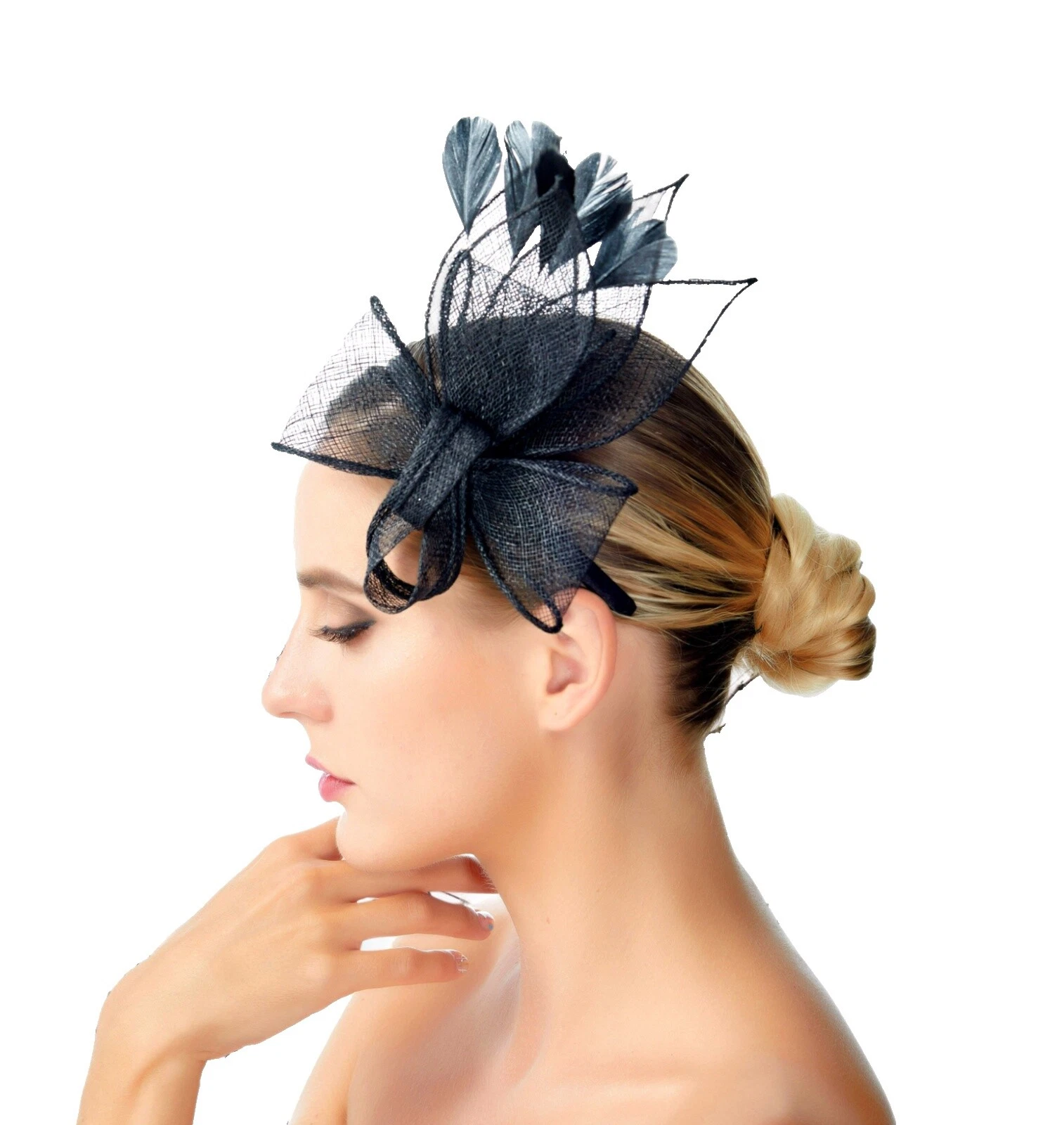 Boda Negro tocados y tocados para Mujeres