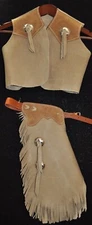 Custom Made Leather Kids Chinks and Vest Set/Made in USA