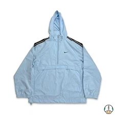 Nike Sportswear Jacket Mens Small Blue Swoosh Half Zip Pullover Windbreaker 