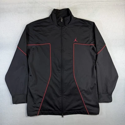 Vintage Air Jordan Track Jacket Mens Large Black Red Bred Jumpman Full Zip Y2K - Image 1 of 4