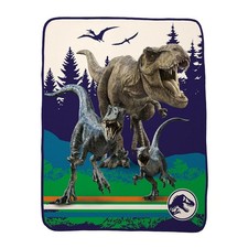 Jurassic World T-Rex, Raptors Dinosaur Silky Soft Blanket Throw, 40" X 50"