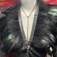 von Hohenstein Feder Harness echtes Leder Gothic K&ouml;nigin Kriegerin